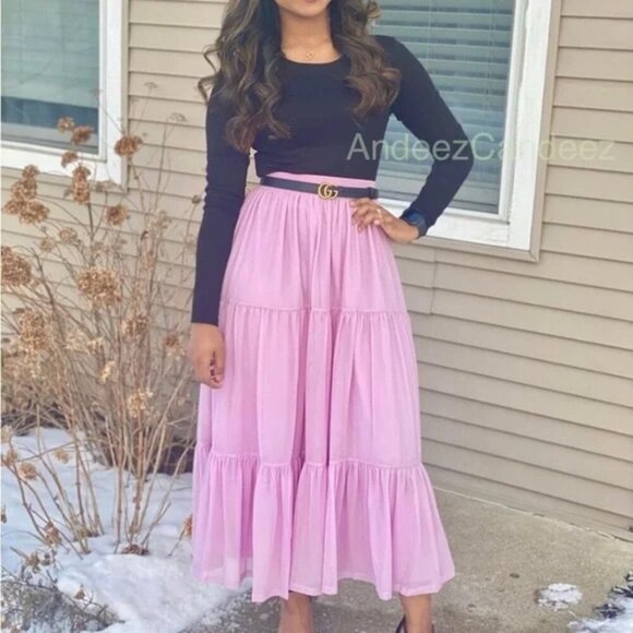 Zara Lilac Tulle Midi Skirt TRF Size S NEW WITHOUT TAG! - Picture 5 of 7